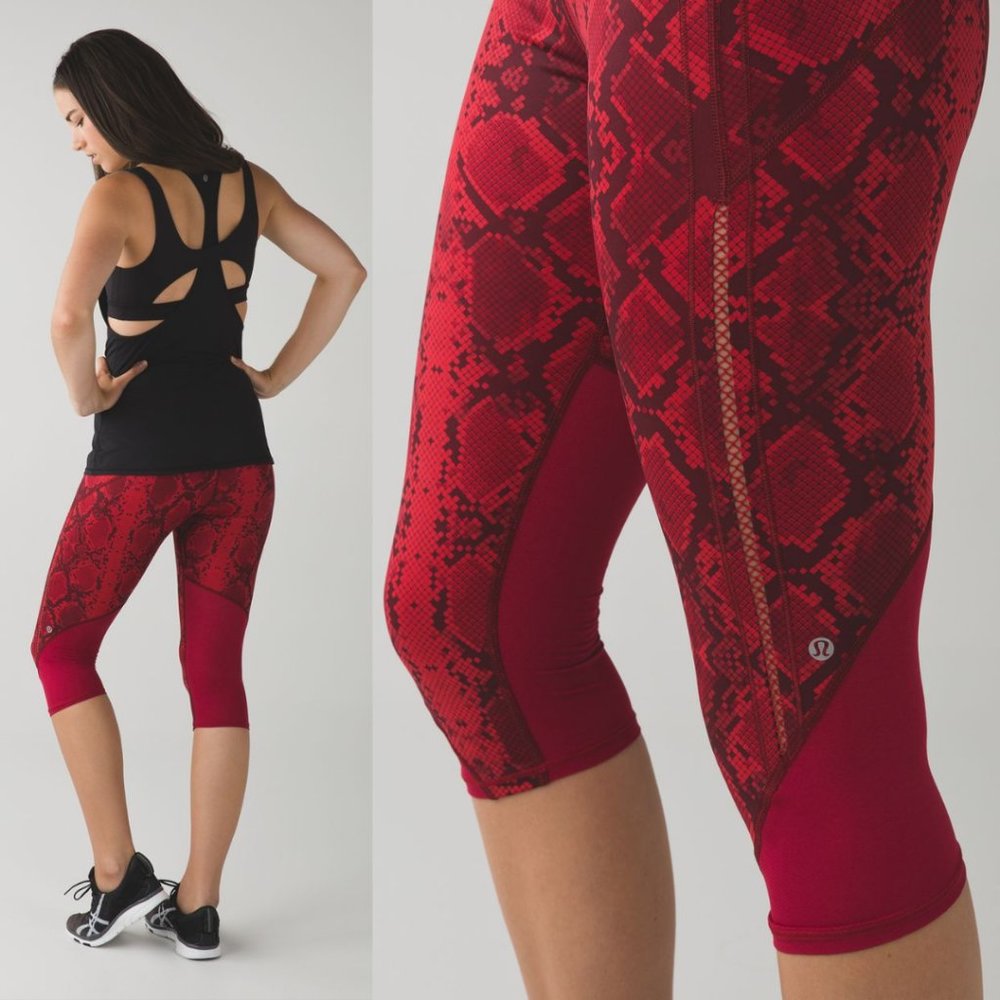 Lululemon Snake Print Luxtreme Vent It Out Crop